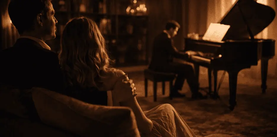 Pareja disfrutando música en vivo experiencia artística ARKIYA regalo emocional premium personalizado